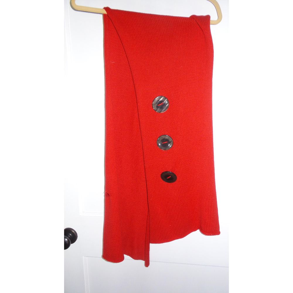 Forever Your Girl Red Button Knit Scarf